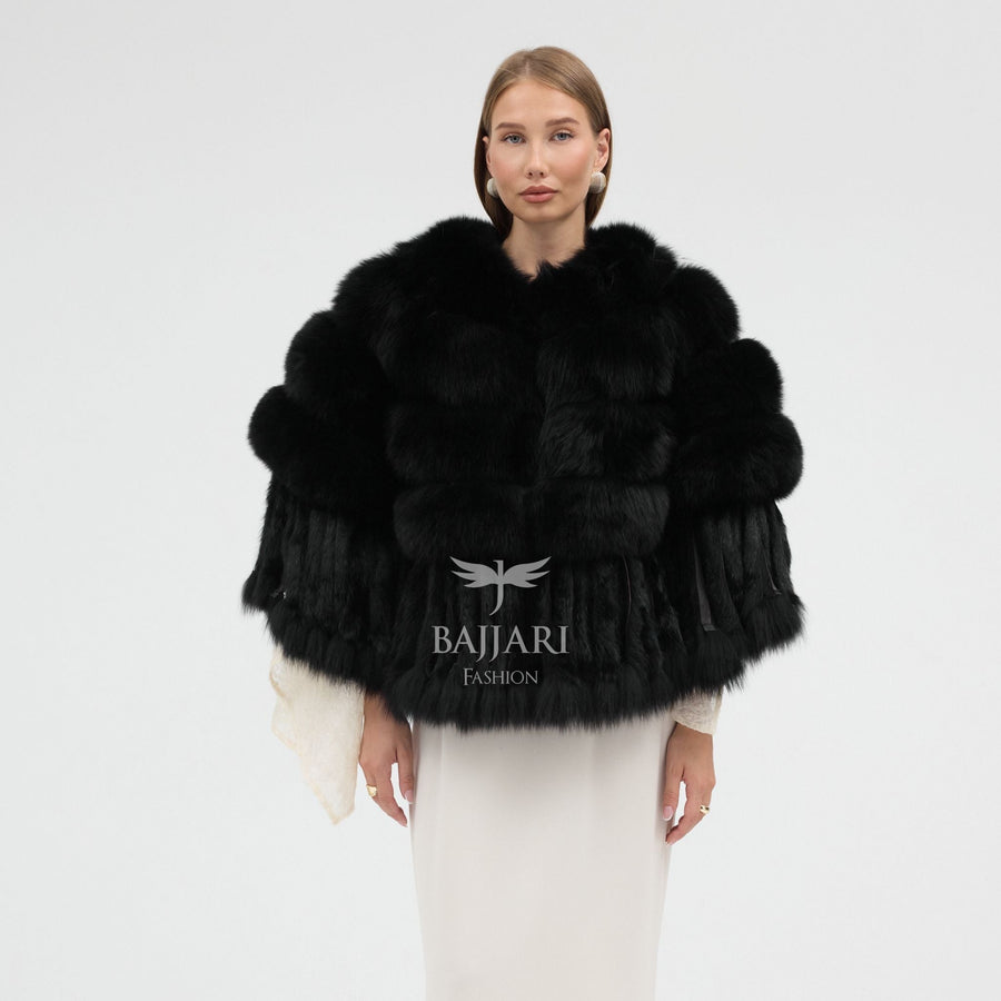 Black Fox Fur Shawl