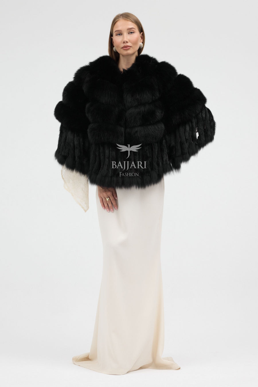 Black Fox Fur Shawl
