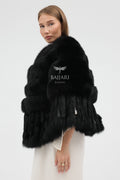 Black Argentina Fox Fur Shawl