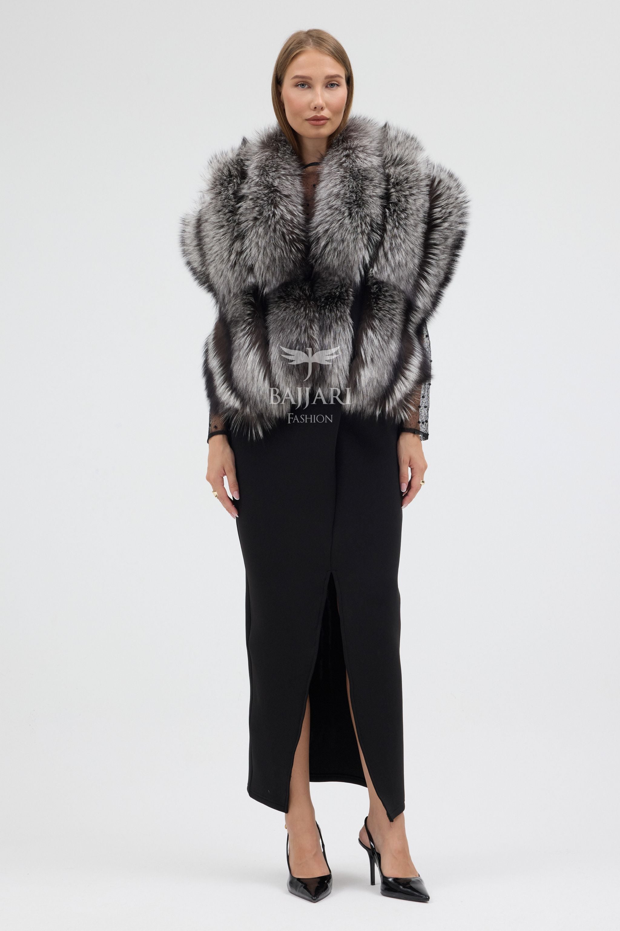 Silver Fox Fur Shawl