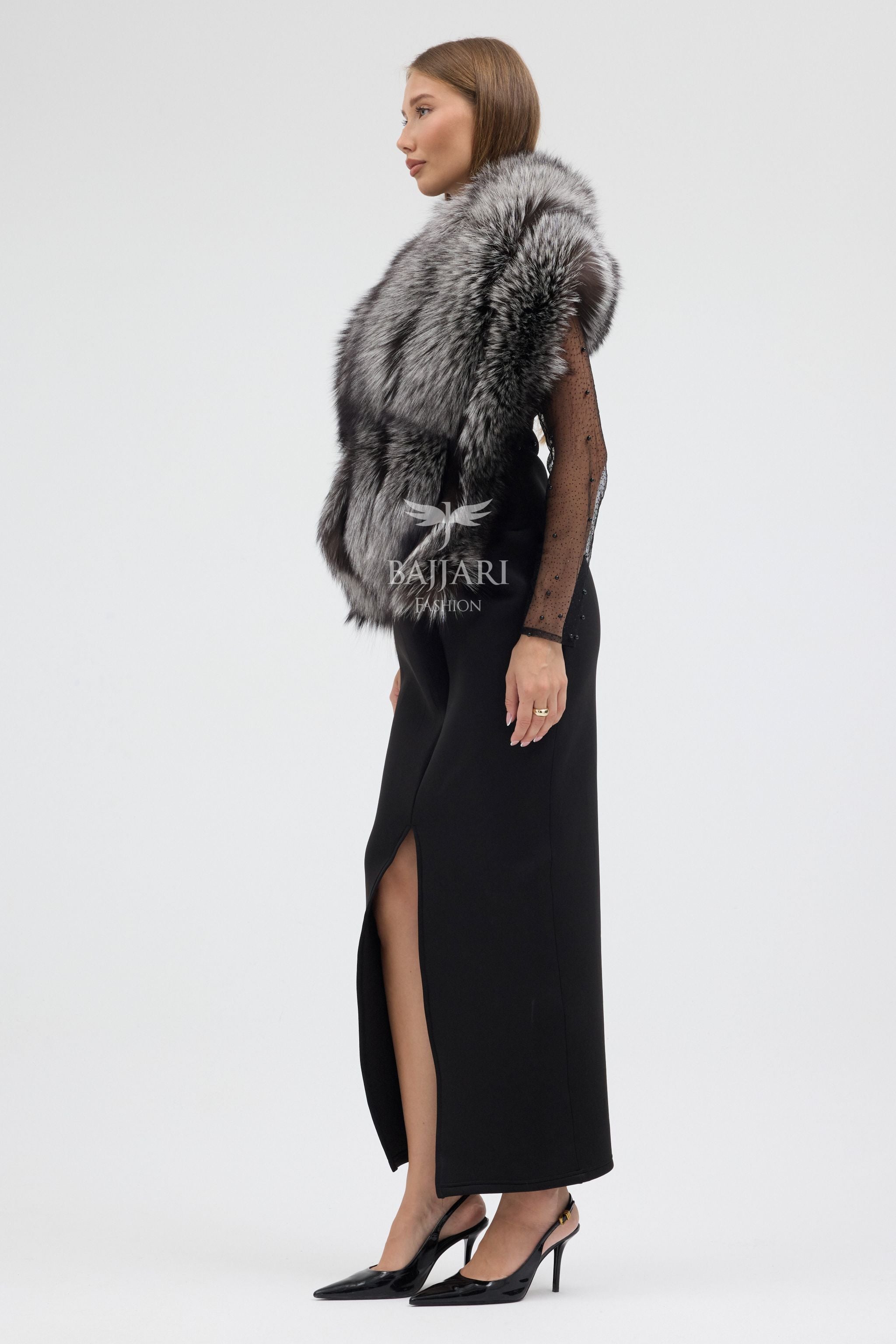 Silver Fox Fur Shawl
