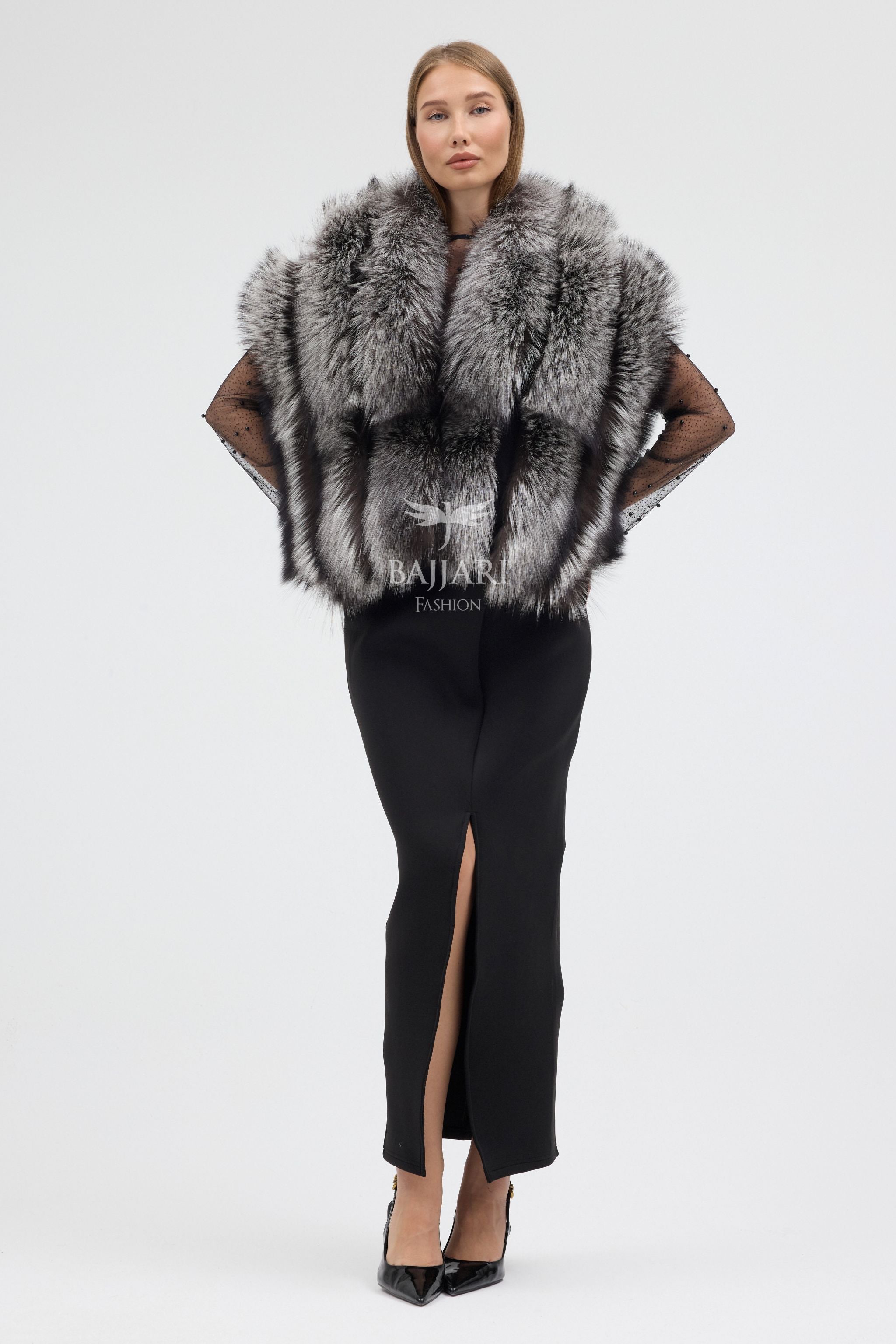 Silver Fox Fur Shawl