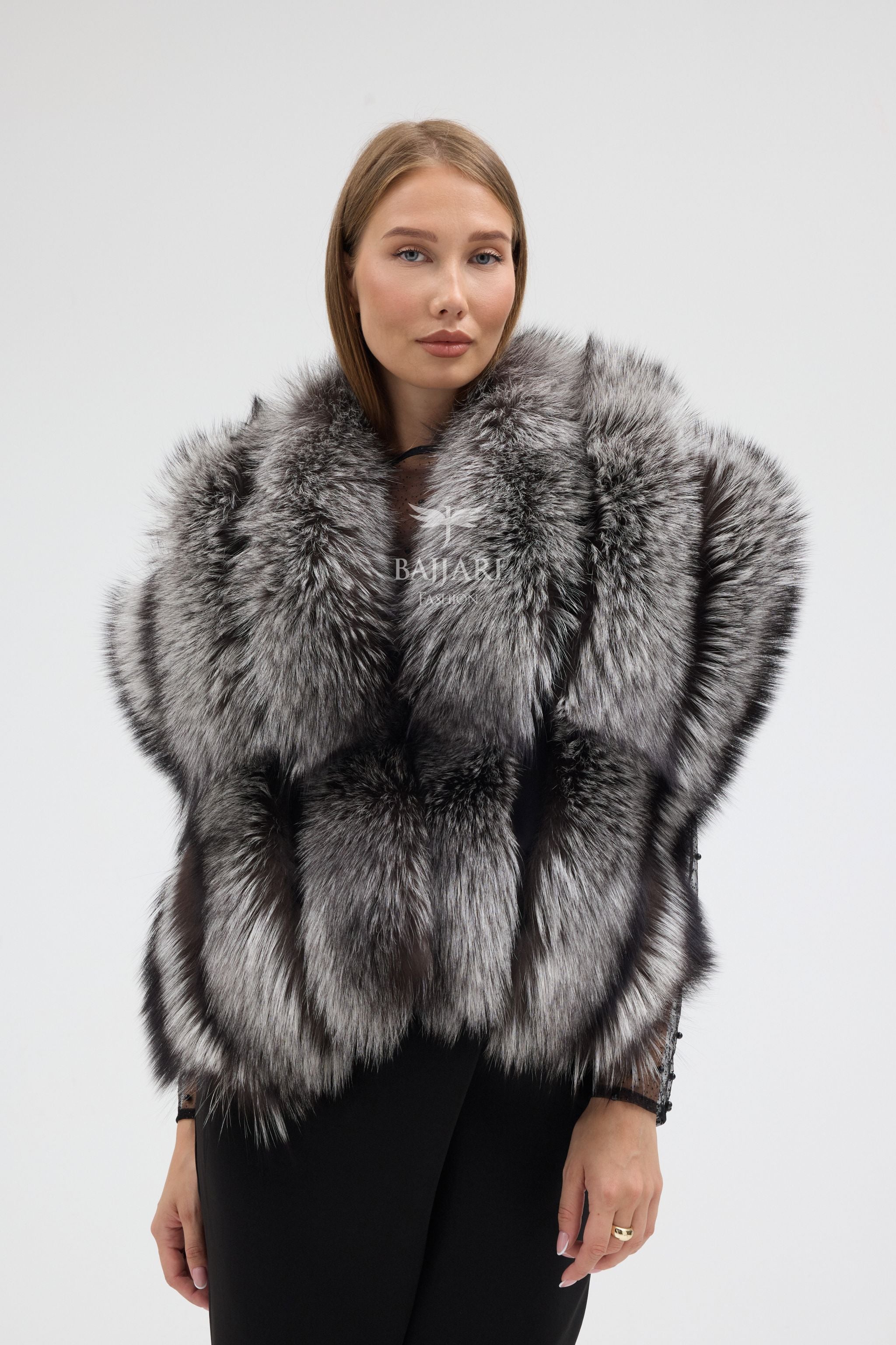 Silver Fox Fur Shawl