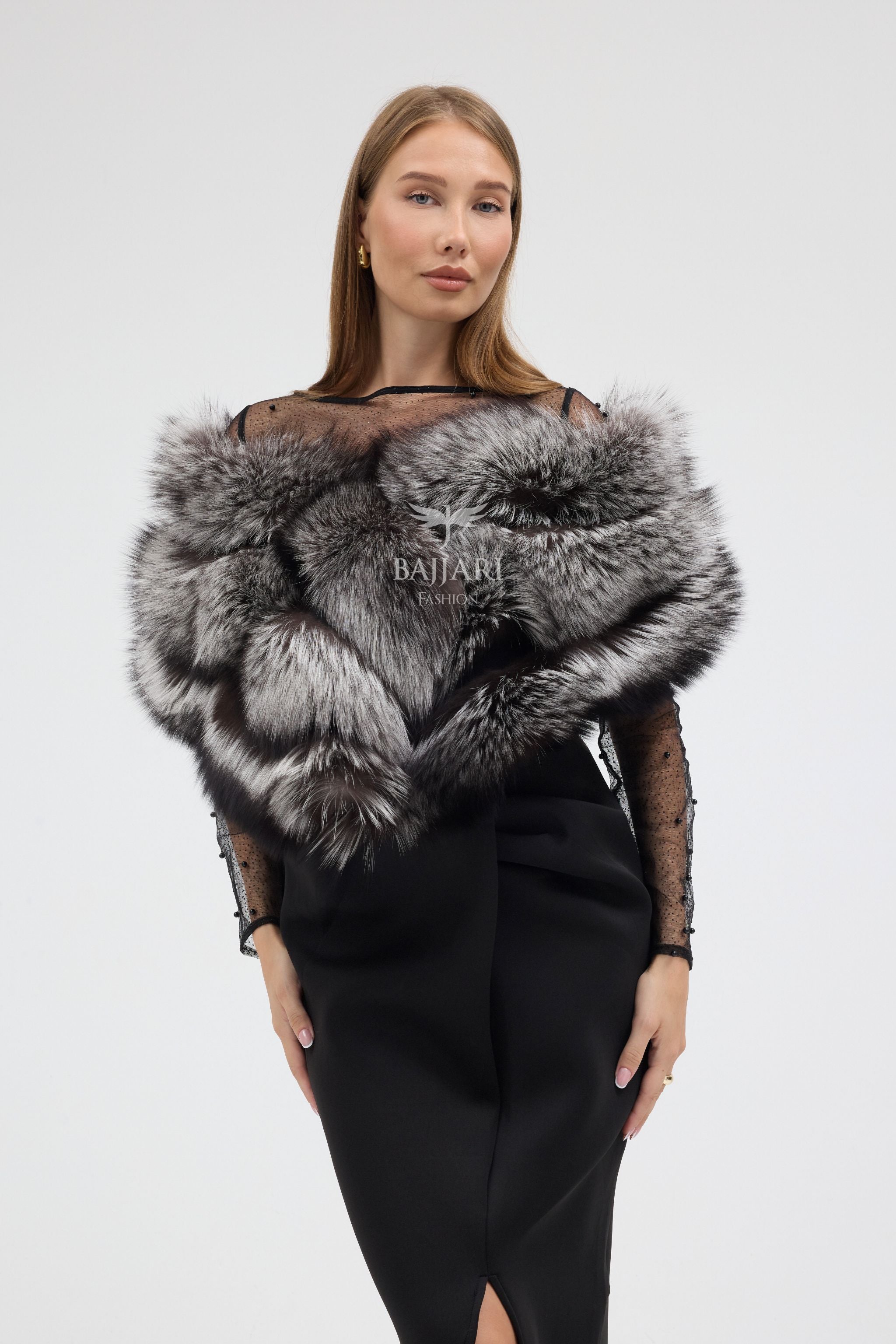 Silver Fox Fur Shawl