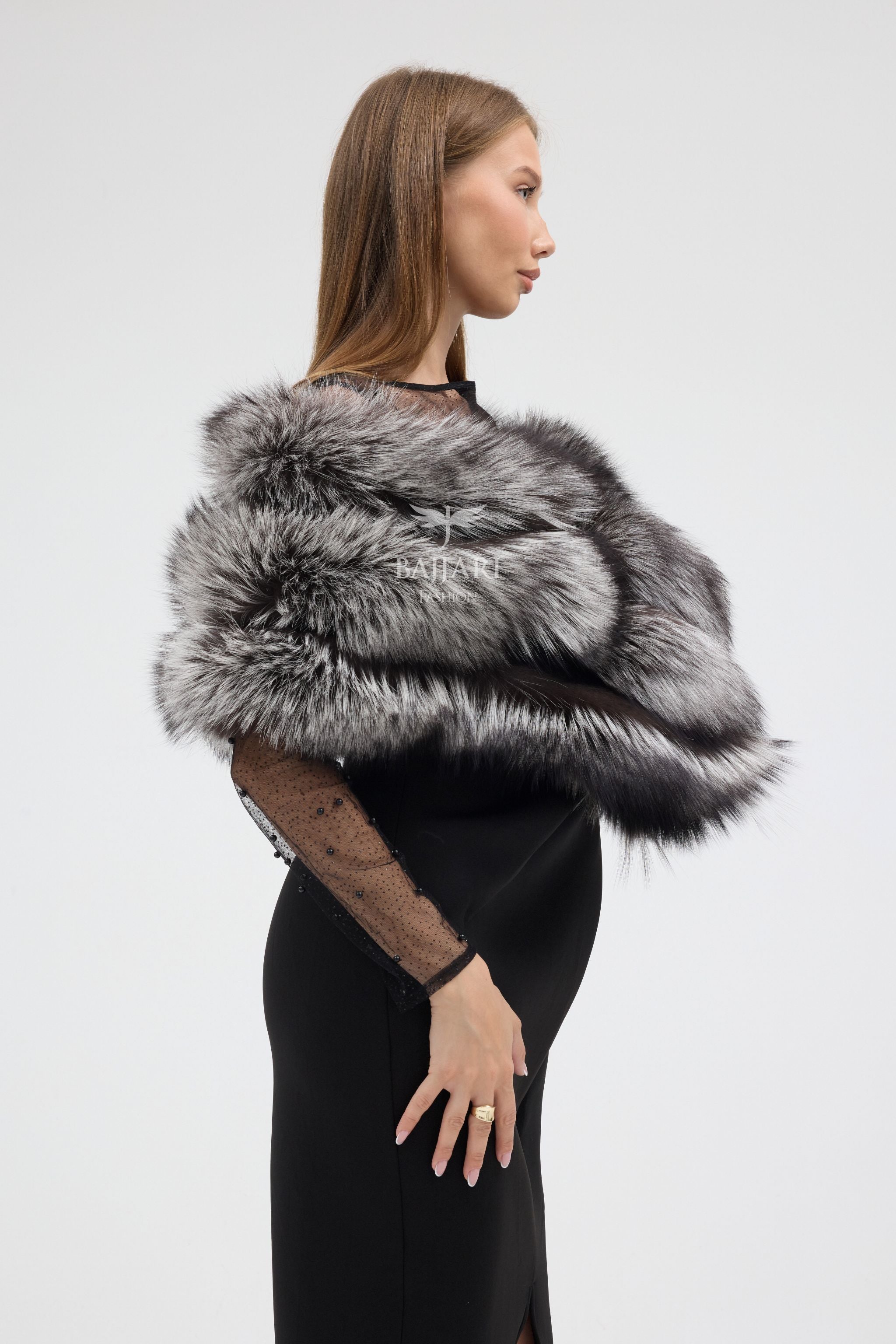 Silver Fox Fur Shawl
