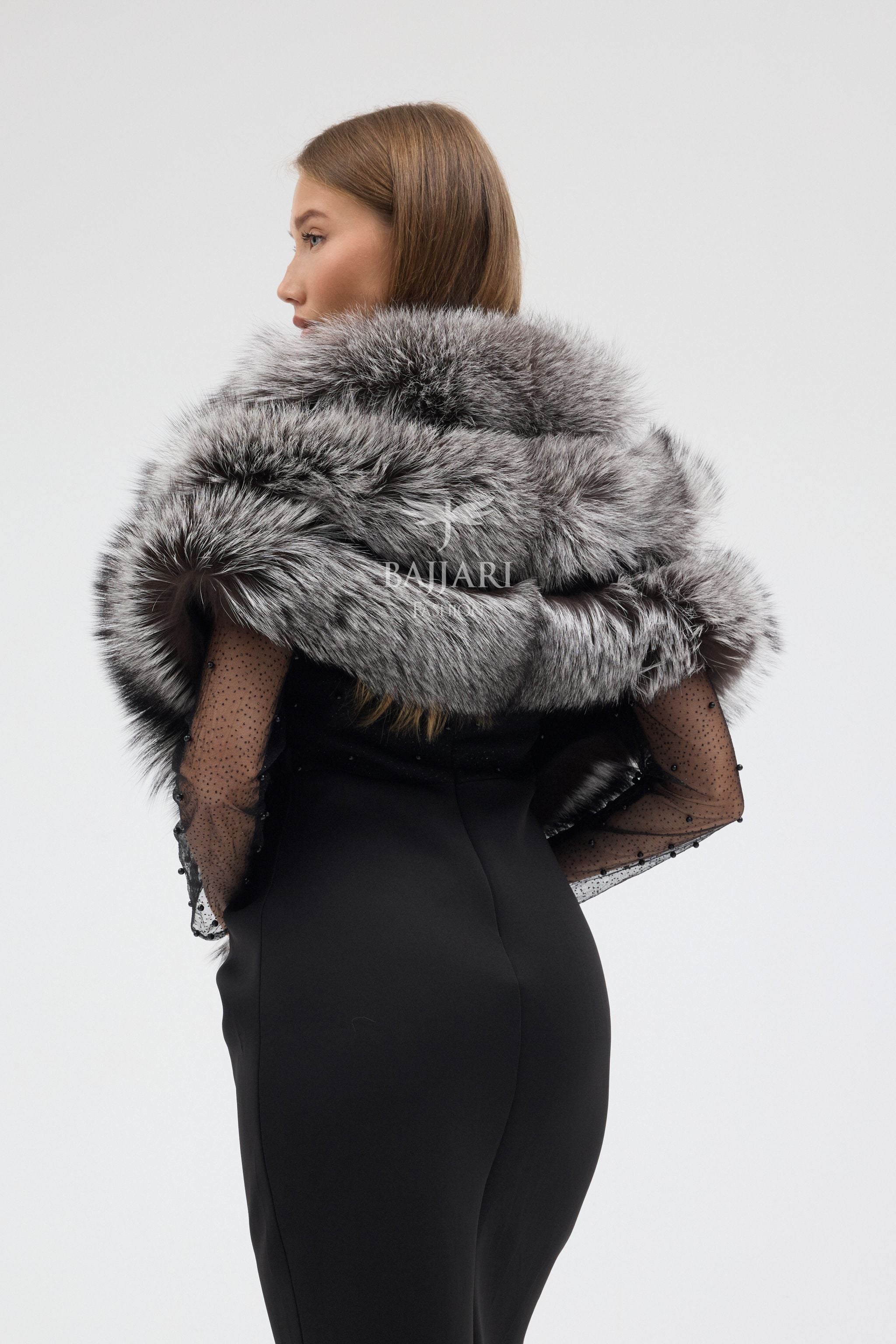 Silver Fox Fur Shawl