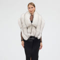 Natural White Shadow Fox Fur Shawl