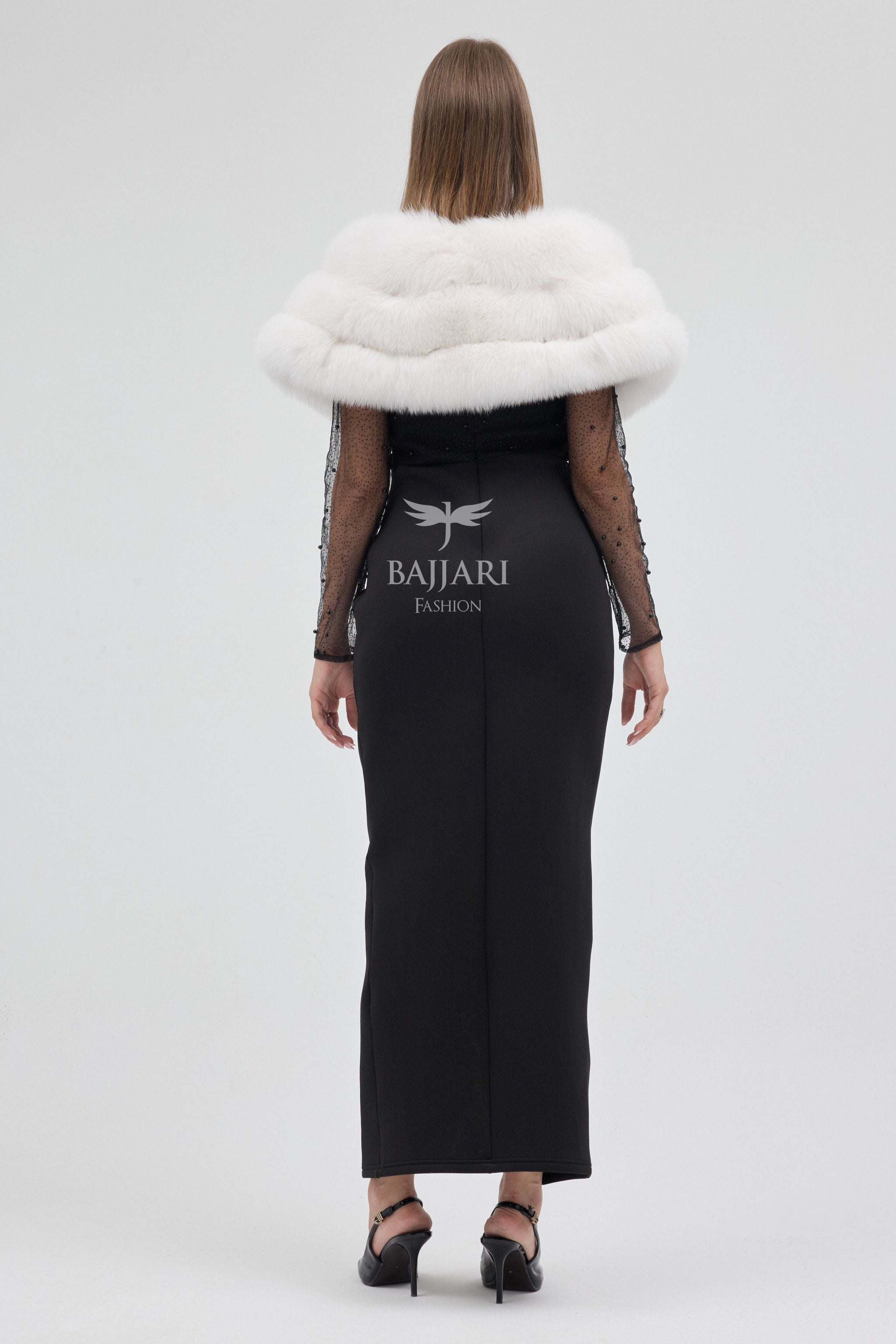 Bolero White Fox Fur Shawl