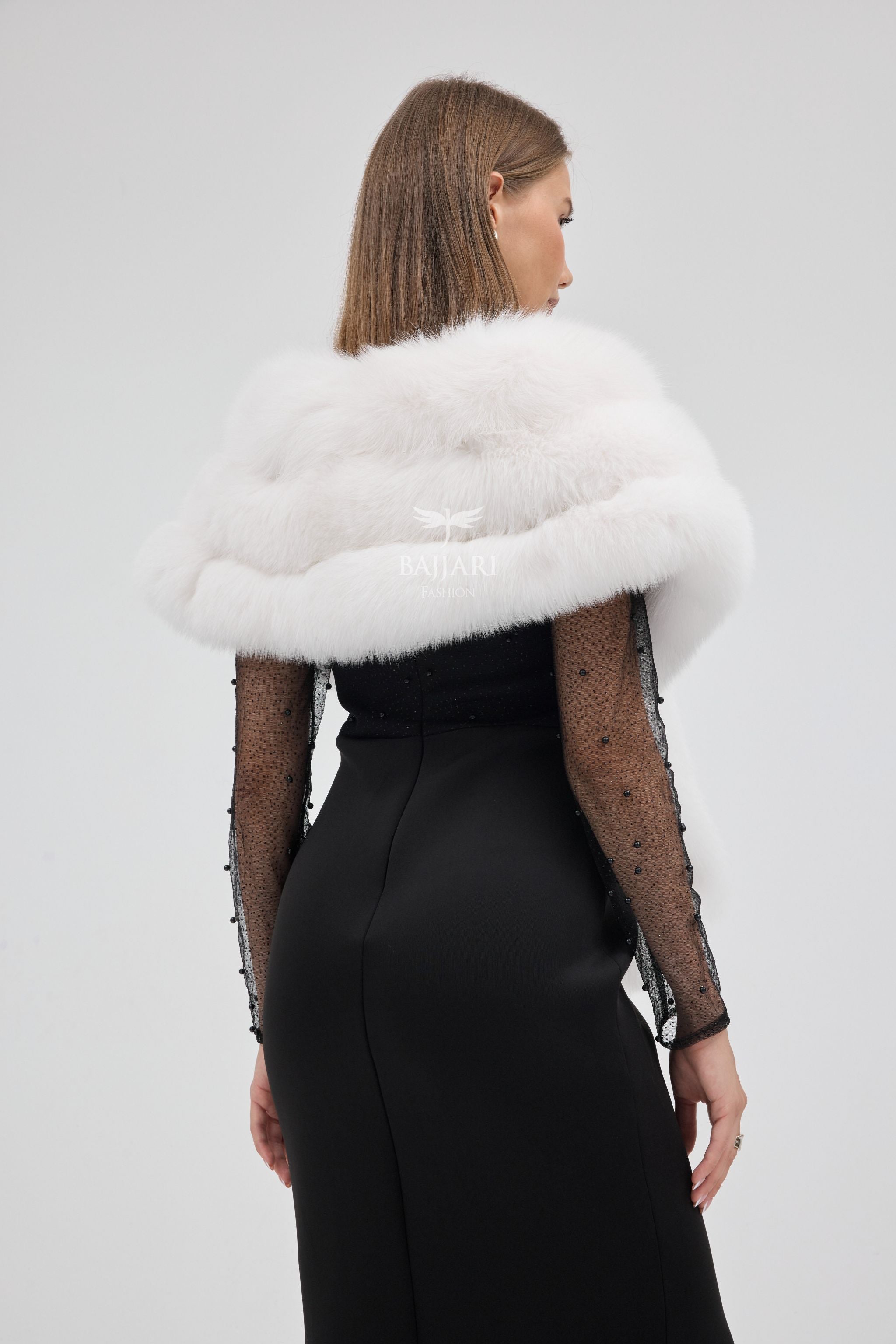 Bolero White Fox Fur Shawl