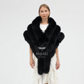 Black Fox Fur Tail Shawl