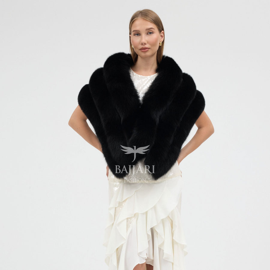 Black Fox Fur Shawl
