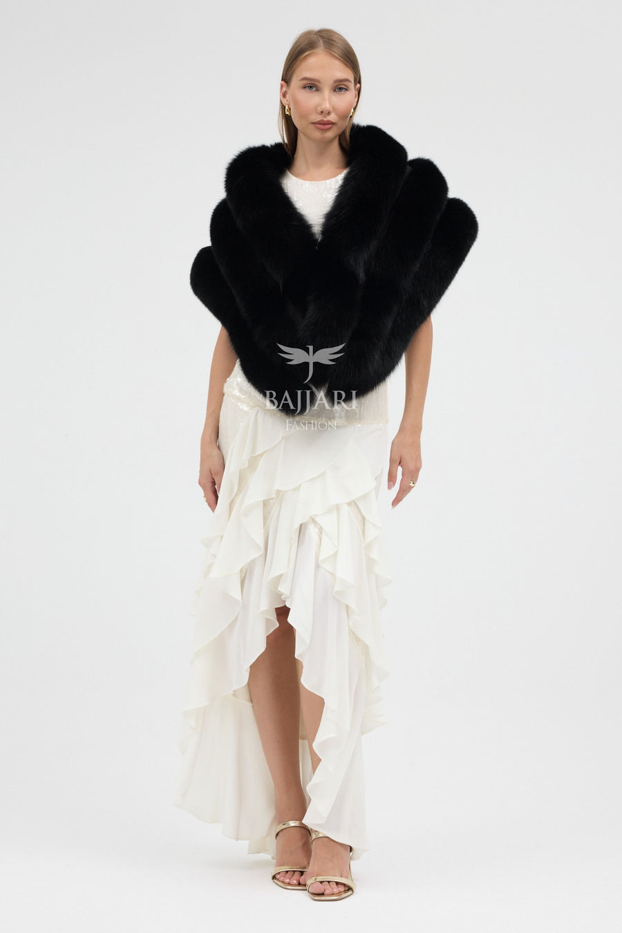 Black Fox Fur Shawl