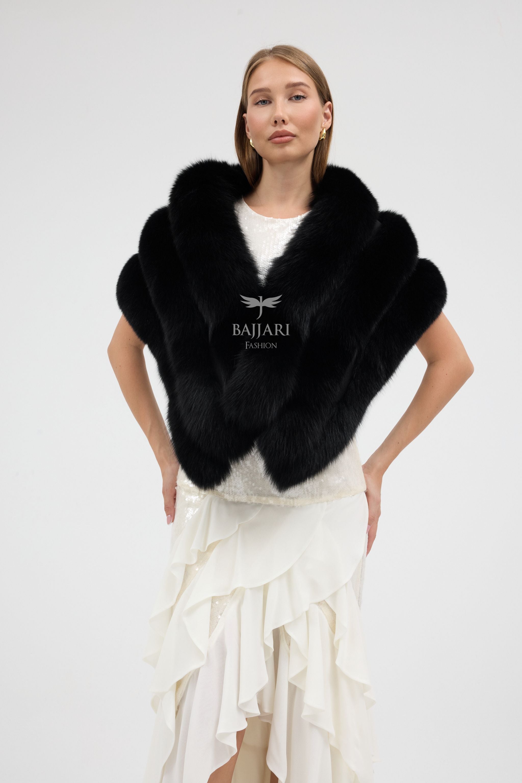 Black Fox Fur Shawl