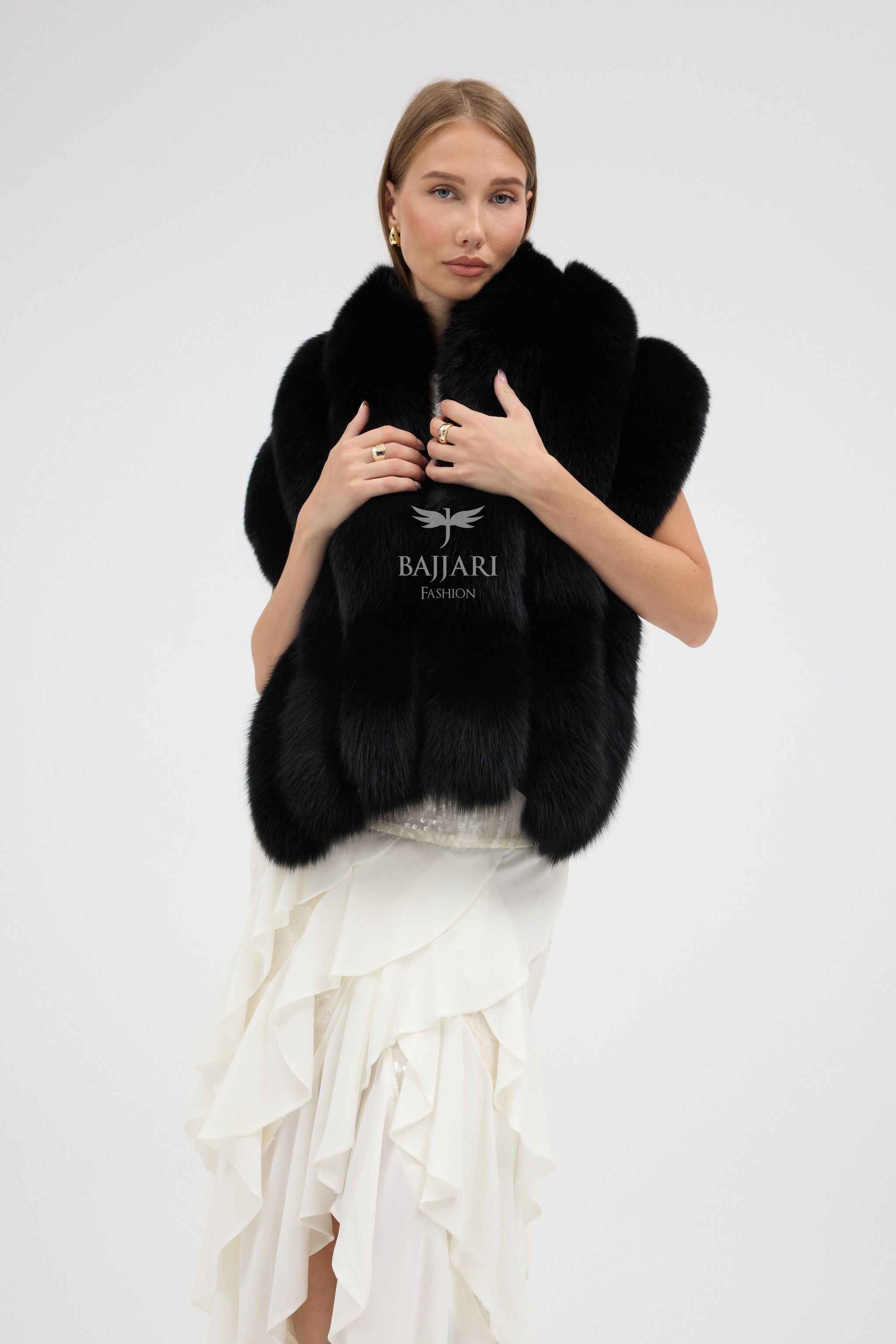 Black Fox Fur Shawl