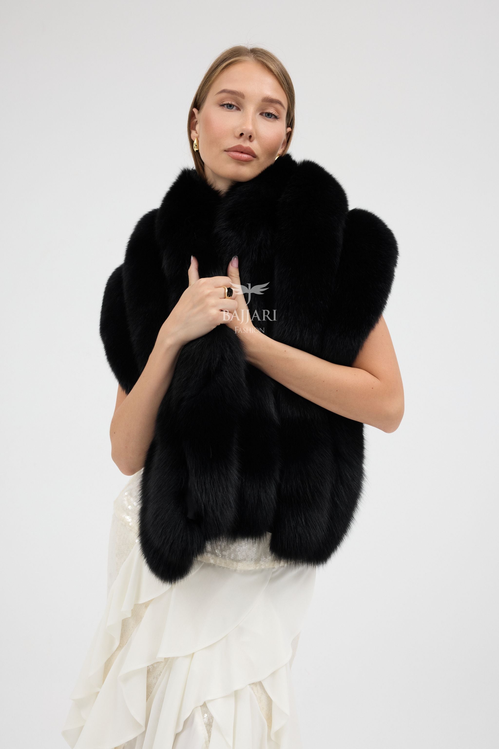 Black Fox Fur Shawl