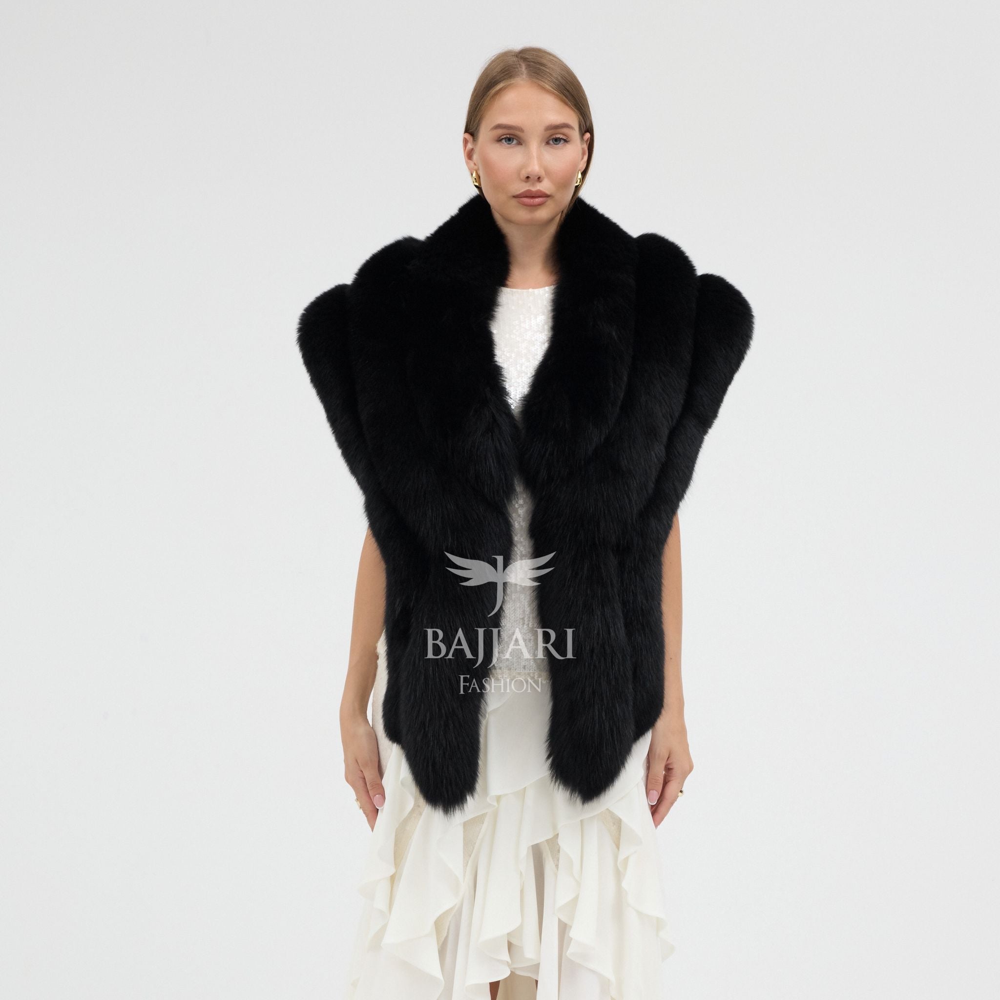 Bolero Black Fox Fur Shawl