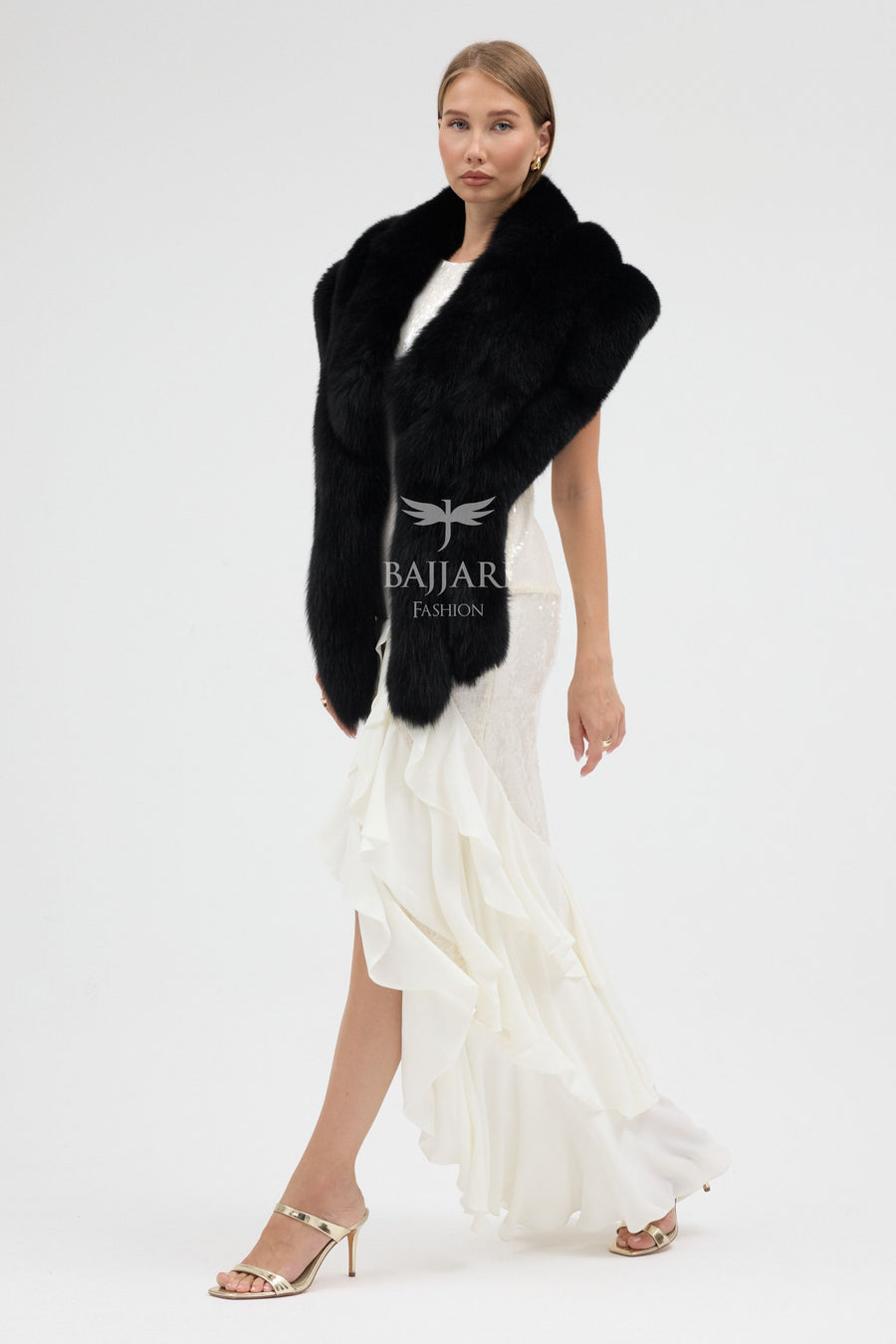 Bolero Black Fox Fur Shawl