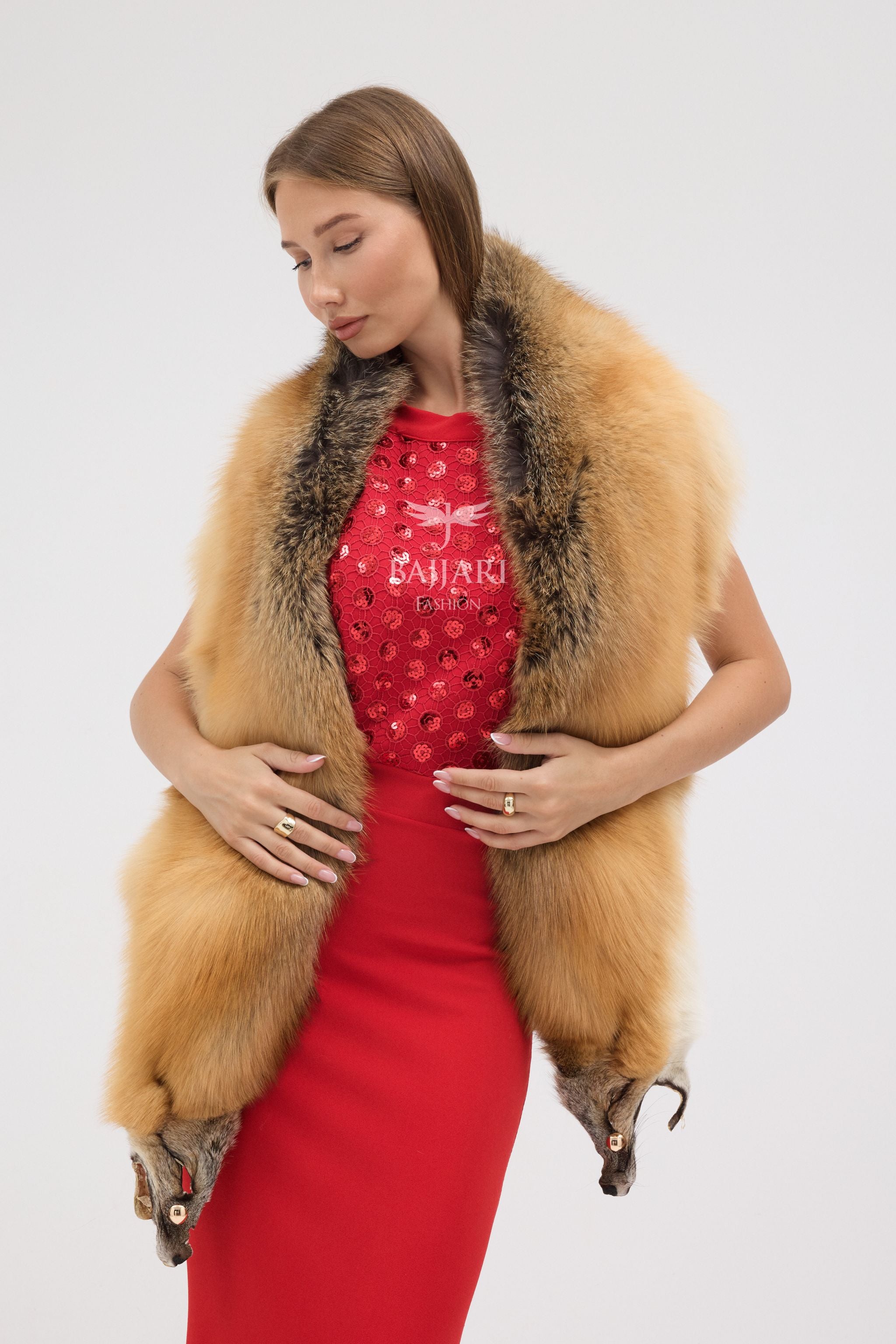 Gold Fox Fur Shawl