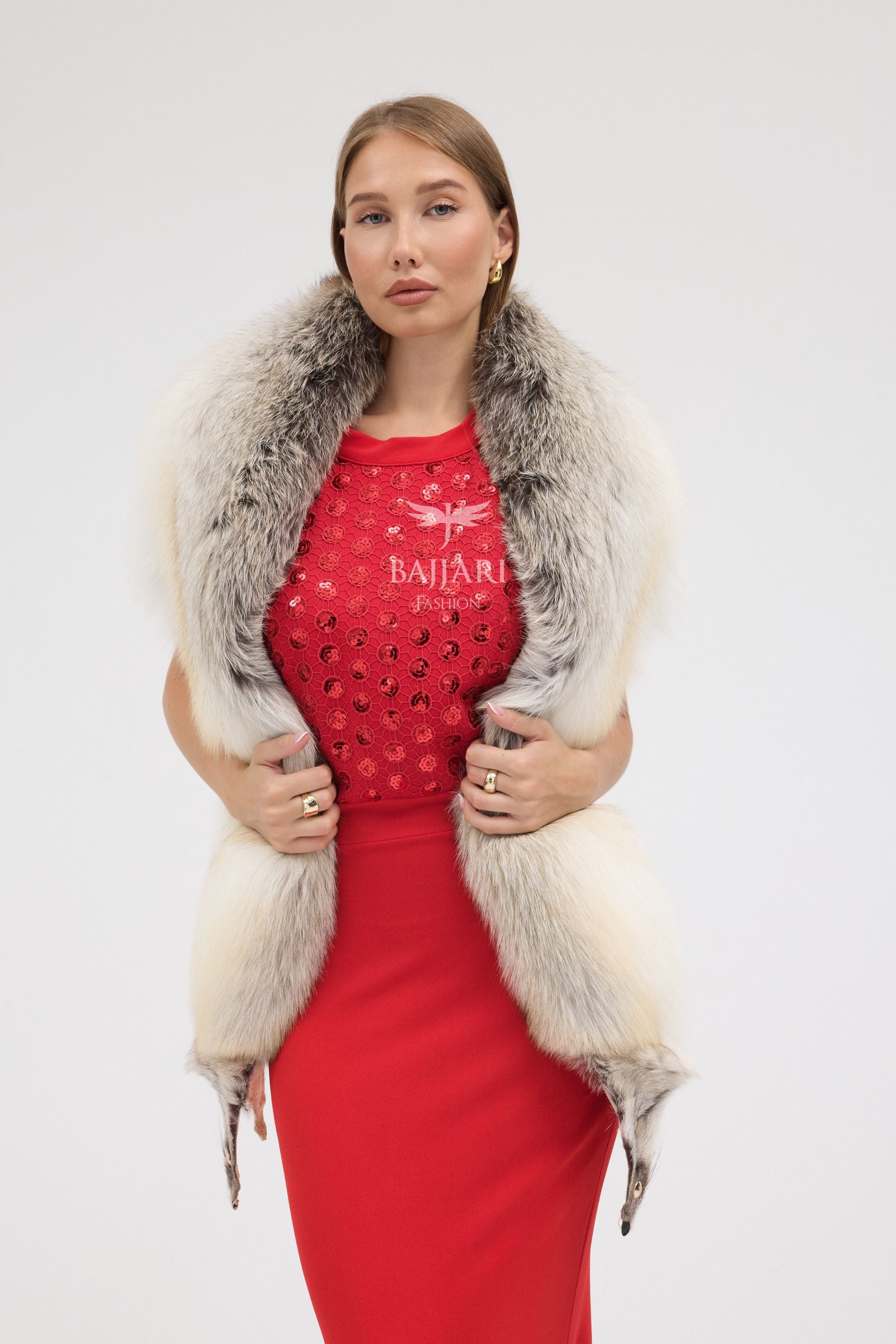 Natural Fox Fur Shawl