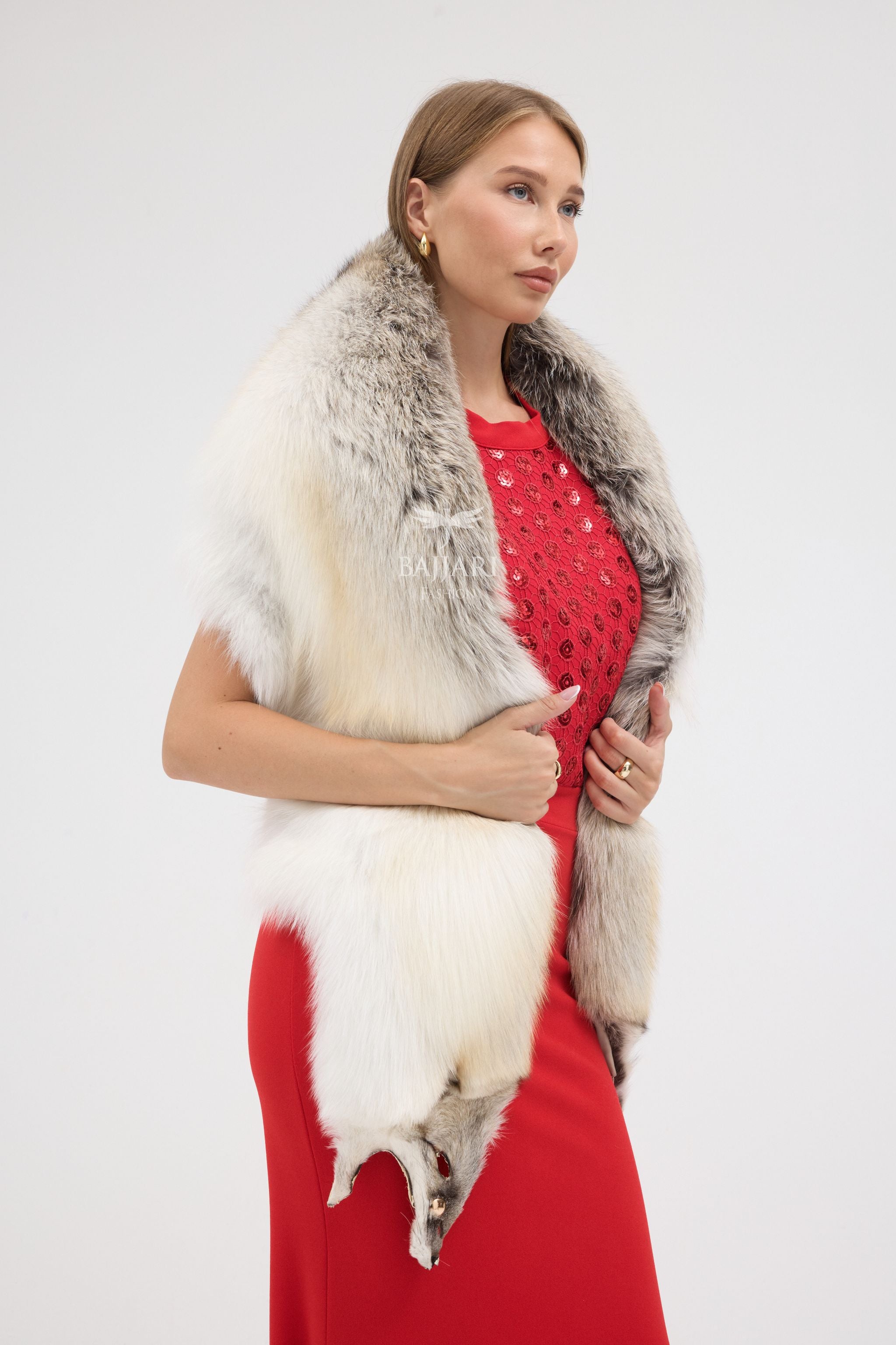 Natural Fox Fur Shawl