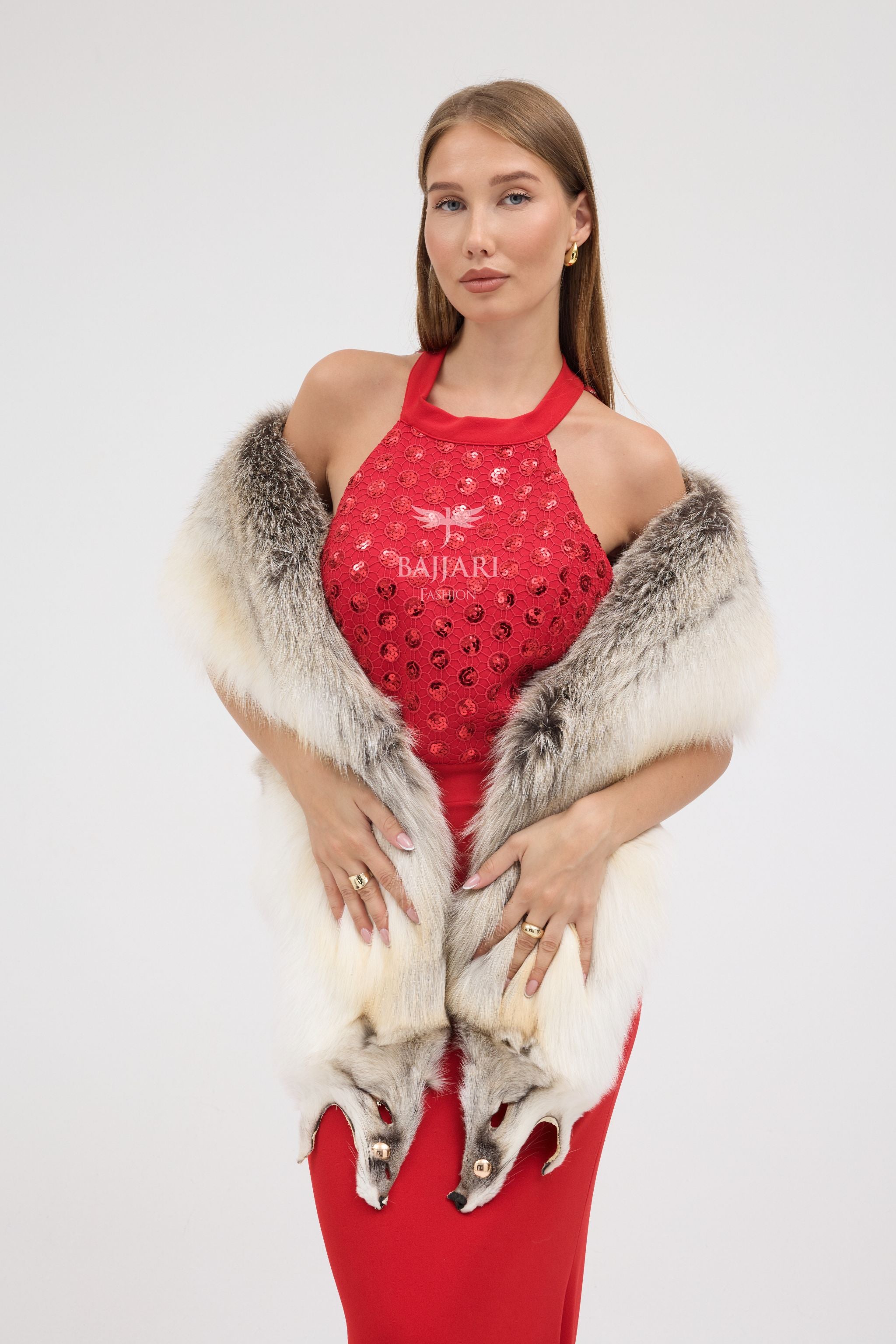Natural Fox Fur Shawl