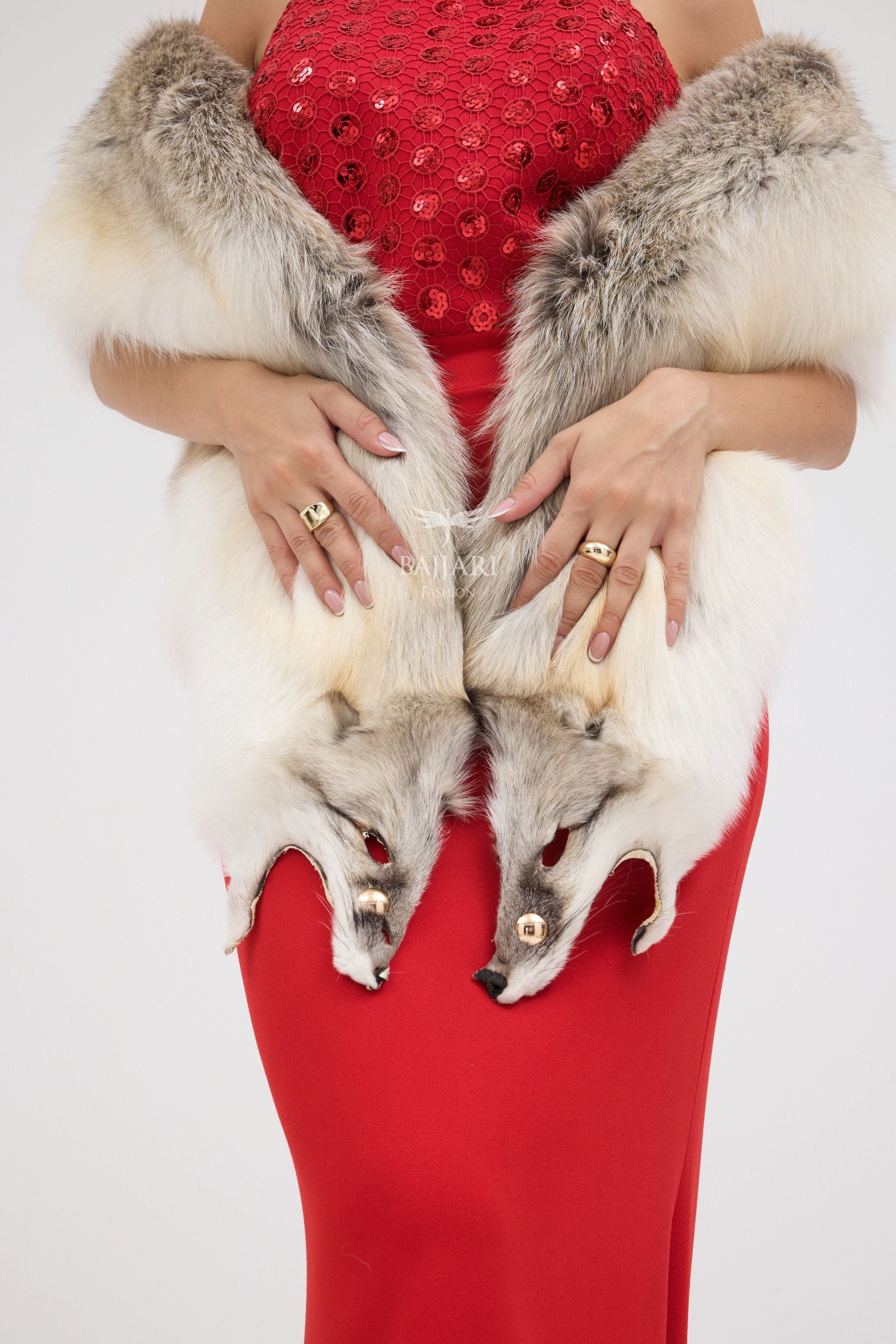Natural Fox Fur Shawl