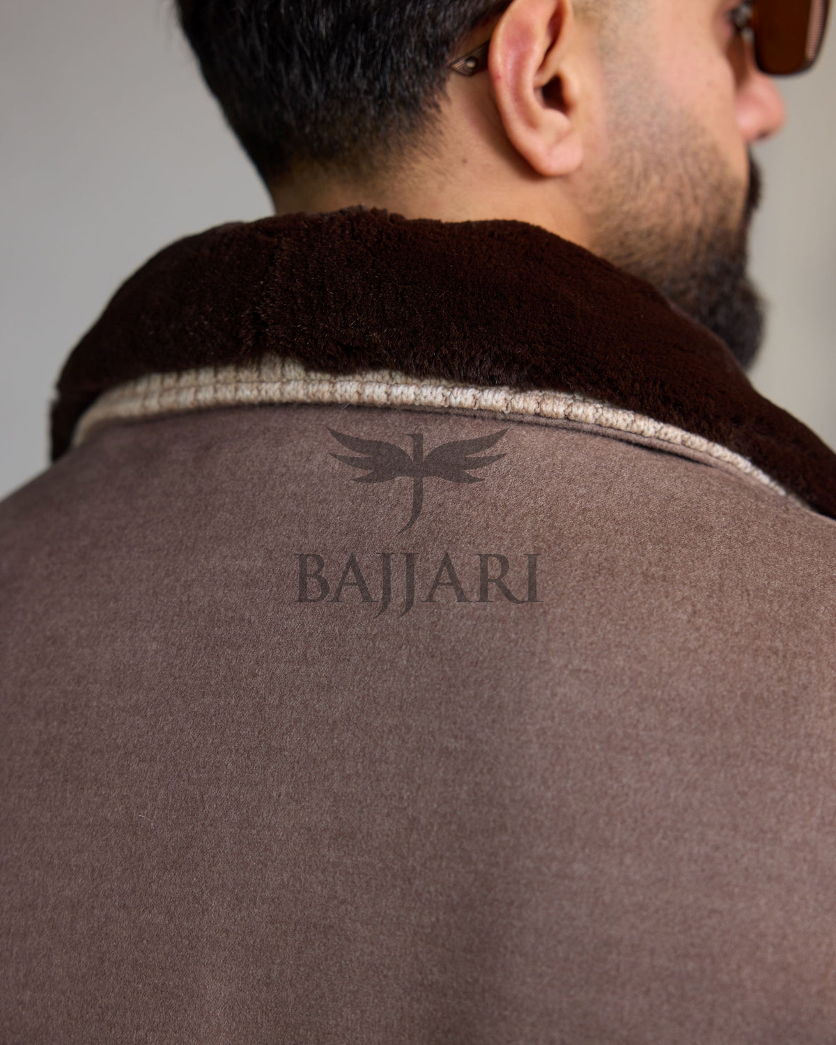 Men's Cashmere Jacket with Removable Lining and Collar, Featuring Rabbit Rex Fur Detail