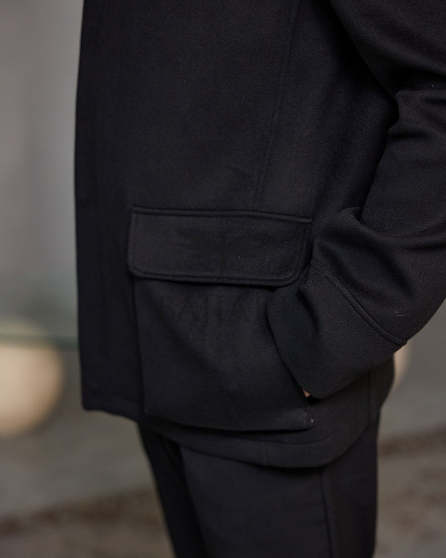 Men's Cashmere Jacket with Removable Lining and Collar, Featuring Rabbit Rex Fur Detail