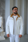 Men's Waterproof Jacket with Rabbit Fur Details