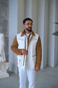 Waterproof and Suede Leather Fabric Men's Jacket