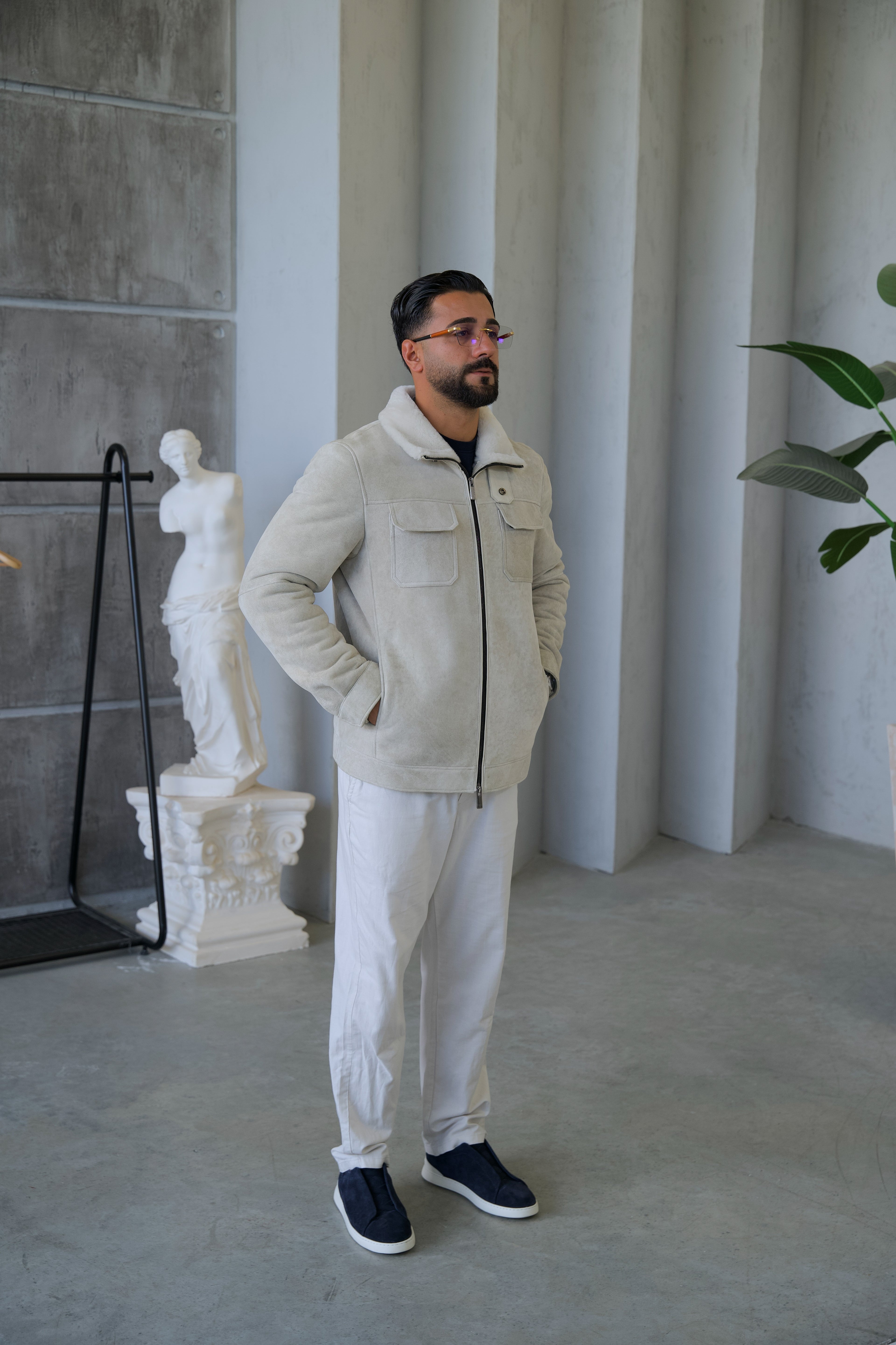 Sheepskin and Fur Men's Jacket