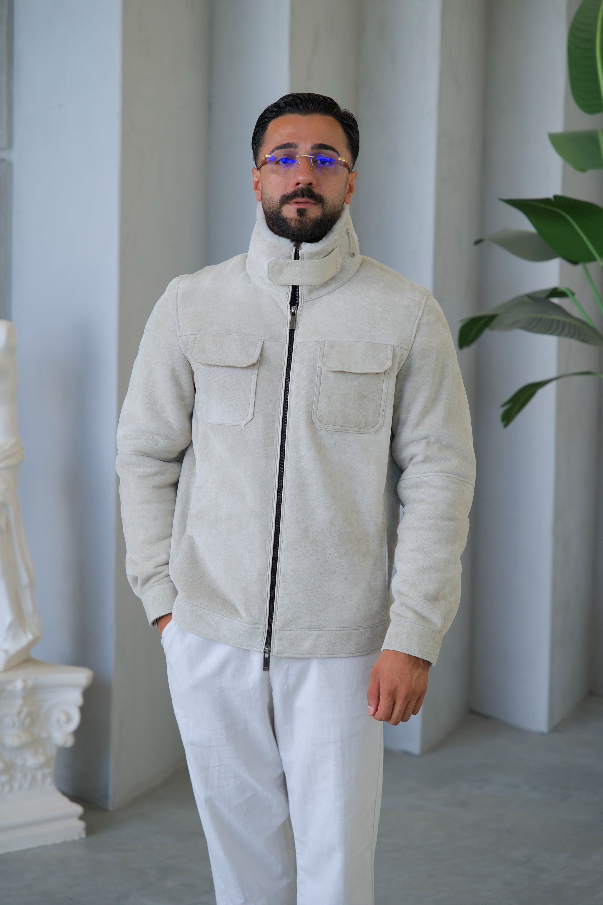 Sheepskin and Fur Men's Jacket