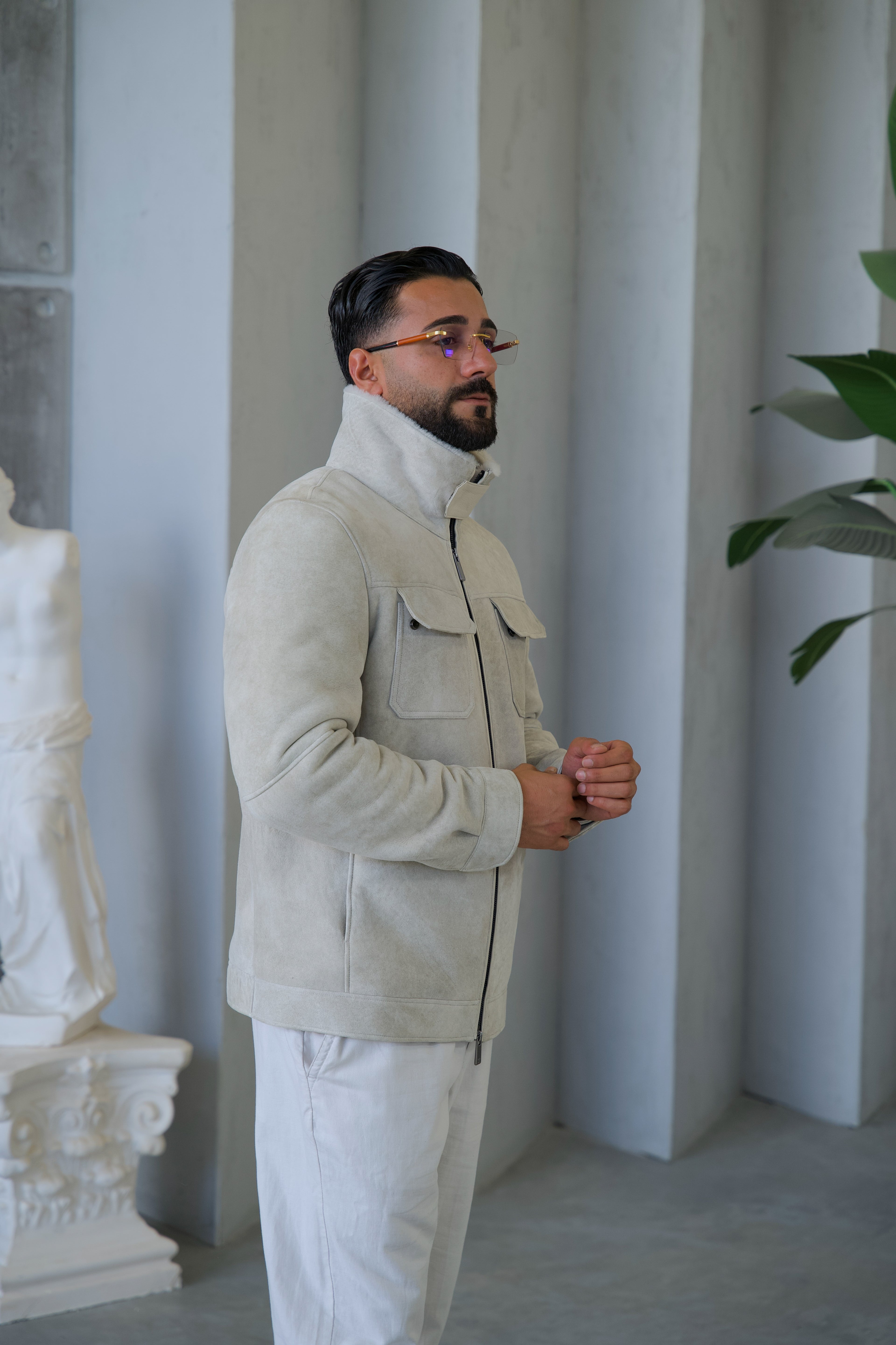 Sheepskin and Fur Men's Jacket