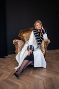 The New Name of Winter Elegance: Fur-Trimmed Alpaca Rabbit Rex -1113 Rex-