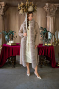 Elegant Alpaca Fox-Embroidered Jacket | Real Fox Fur Collar and Front Detail -9220-
