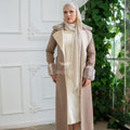 Zibellino Alpaca Fabric | Rabbit Rex Fur Collar and Sleeves & Cuff Detail | Slit Skirt Cut -1090