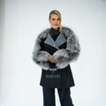 Stylish and Assertive Bajjari Design with Alpaca Llama Wool, Frost Fox Fur Shoulder and Sleeve Details -9584-