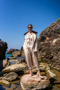 Alpaca Fabric with Mink Fur, Embroidered Details, and Belt -3991-