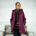 Exclusive Design Coat with Cashmere Fabric and Full Rabbit Fur Hood -1362-