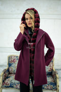 Exclusive Design Coat with Cashmere Fabric and Full Rabbit Fur Hood -1362-