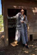 Alpaca Wool Fabric | Full Fur Front &amp; Embroidery Detail-9483-