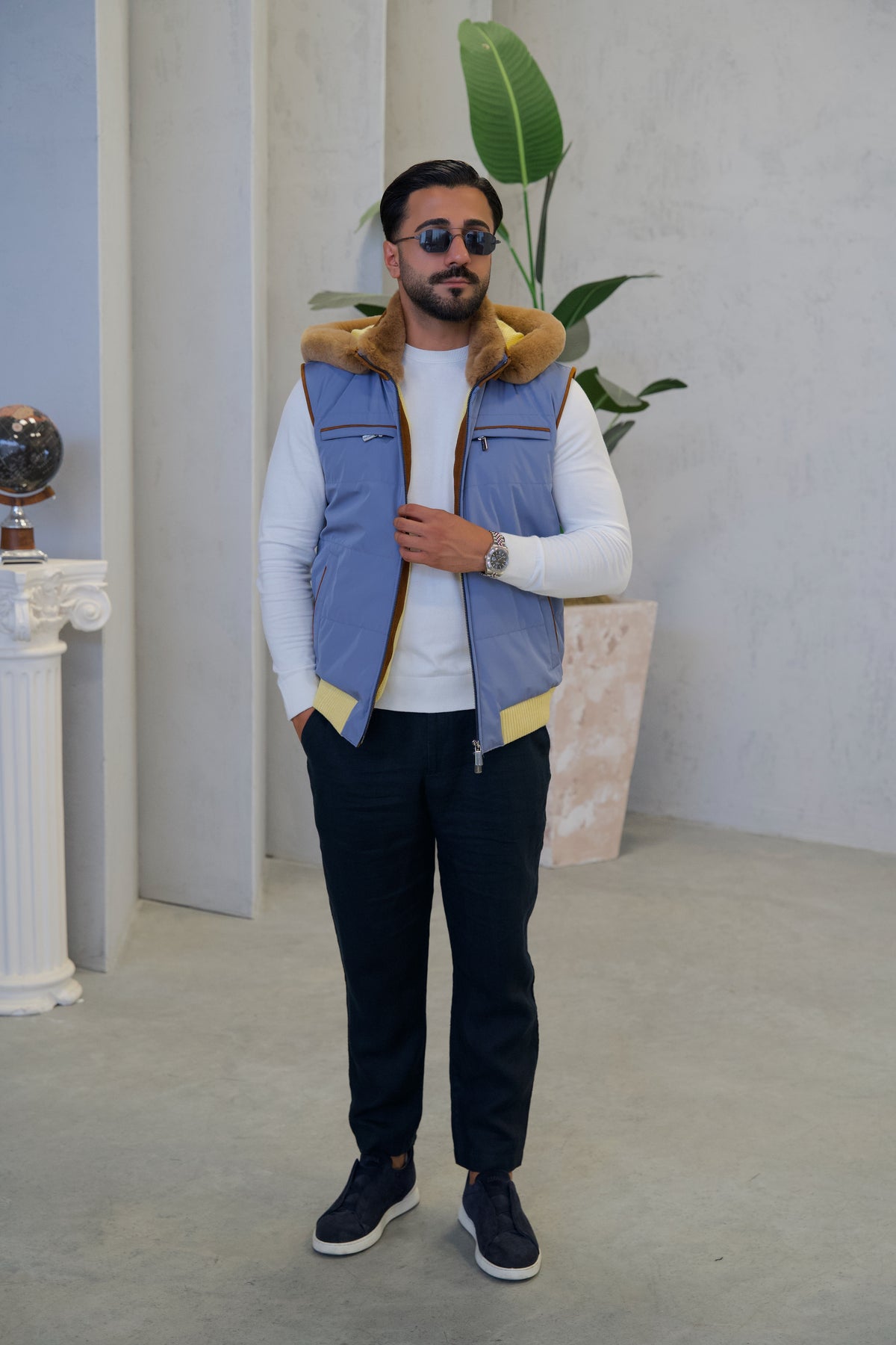 Men's Waterproof Vest with Removable Hood