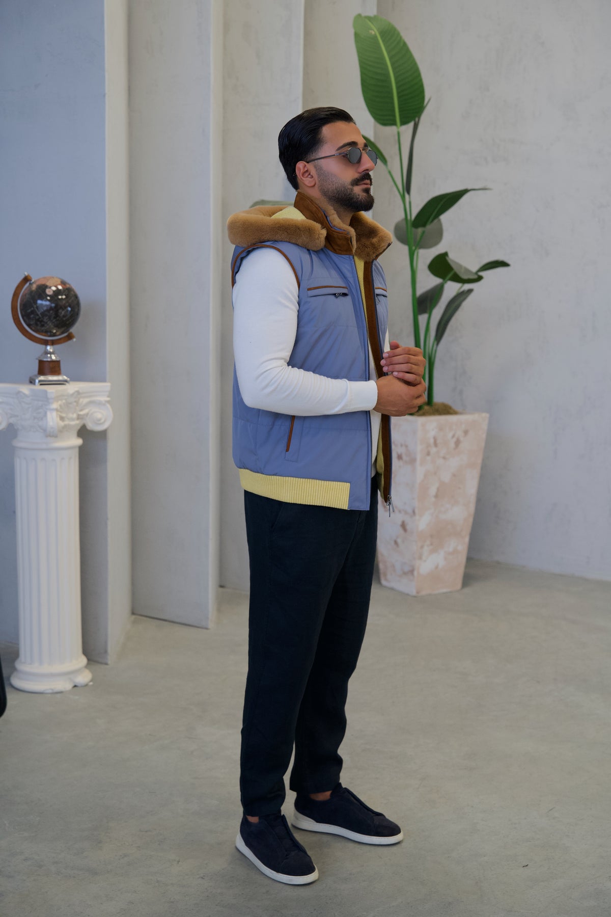 Men's Waterproof Vest with Removable Hood