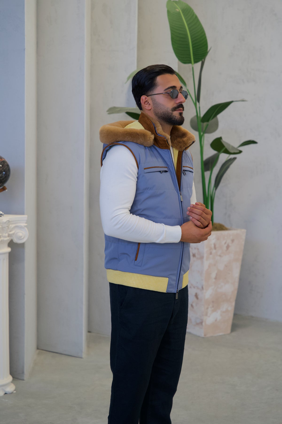 Men's Waterproof Vest with Removable Hood