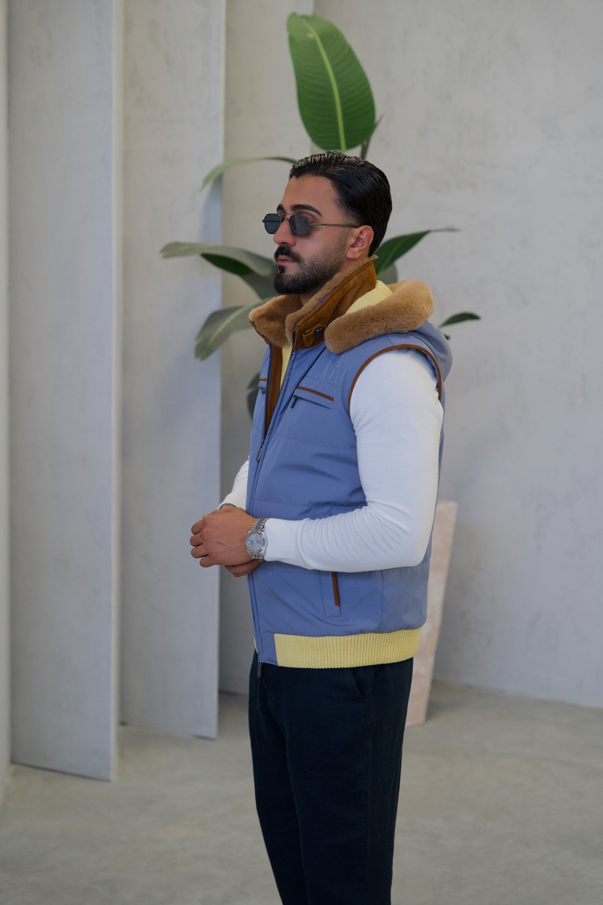 Men's Waterproof Vest with Removable Hood