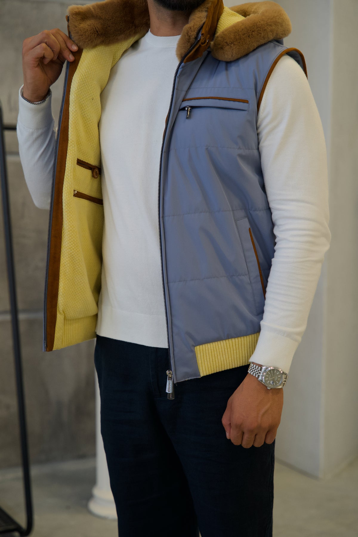 Men's Waterproof Vest with Removable Hood