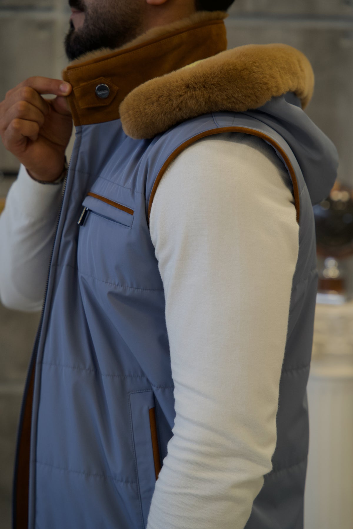 Men's Waterproof Vest with Removable Hood