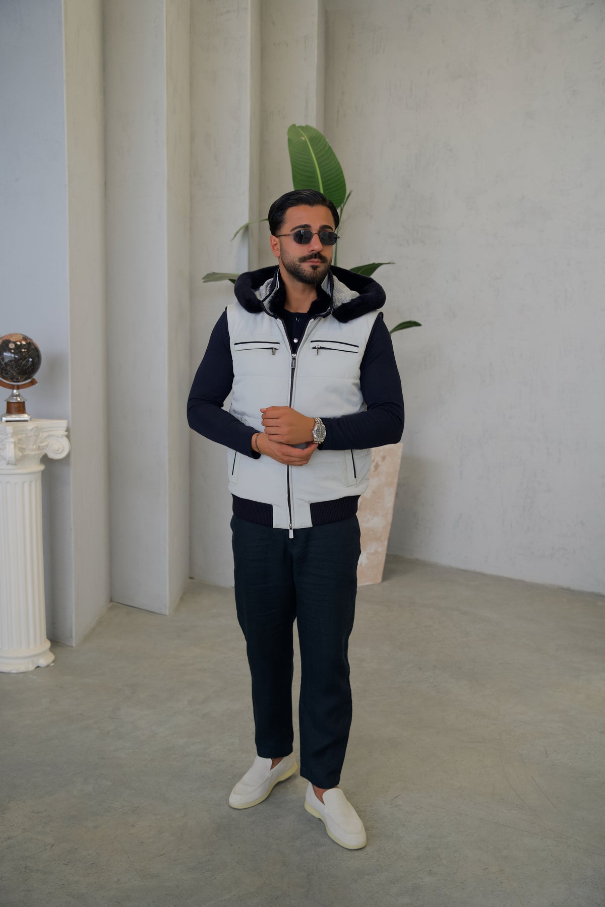 Men's Waterproof Vest with Removable Hood