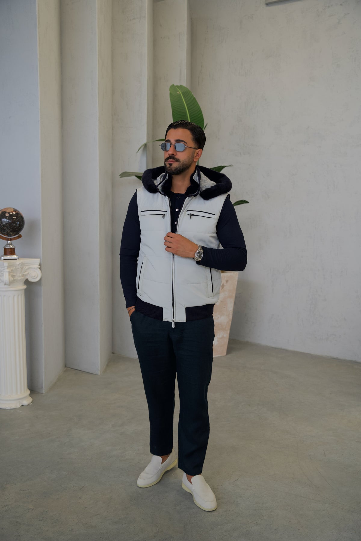 Men's Waterproof Vest with Removable Hood