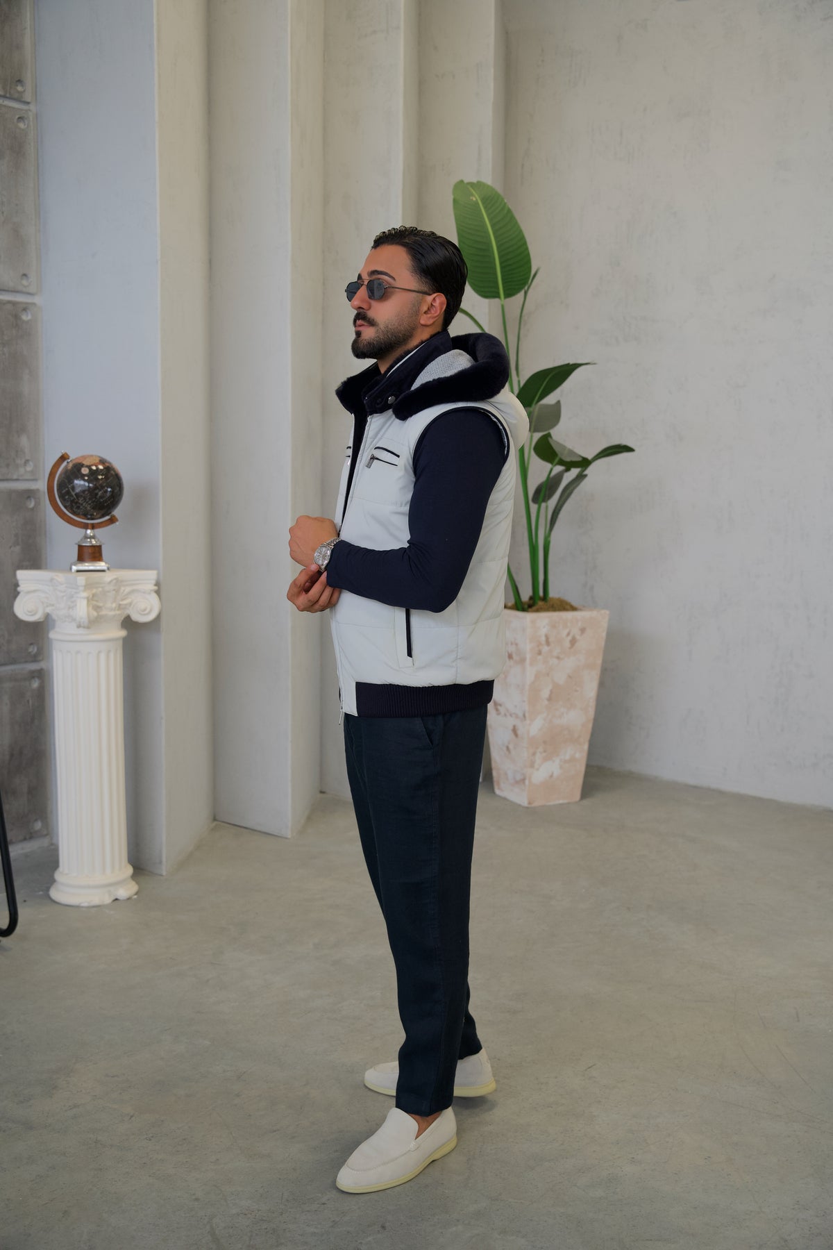 Men's Waterproof Vest with Removable Hood